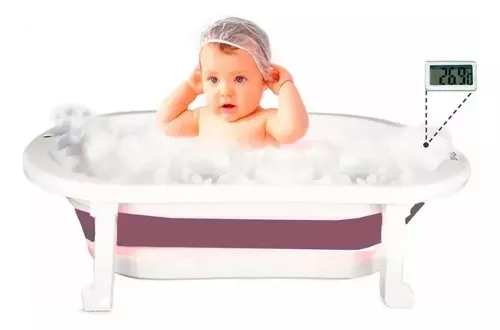 Bañera Plegable Bebe Tapon Termometro Marca Temperatura Agua