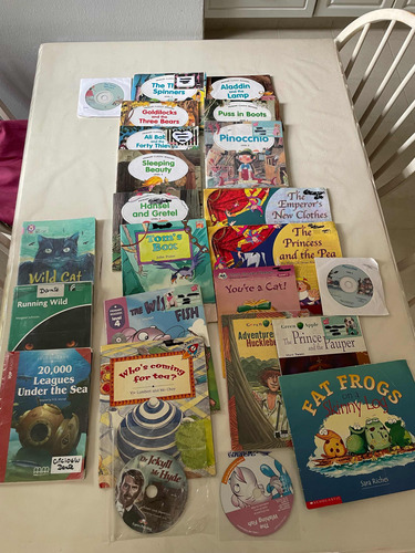 Set 20 Libros En Ingles Infantiles Escolares Con Cds