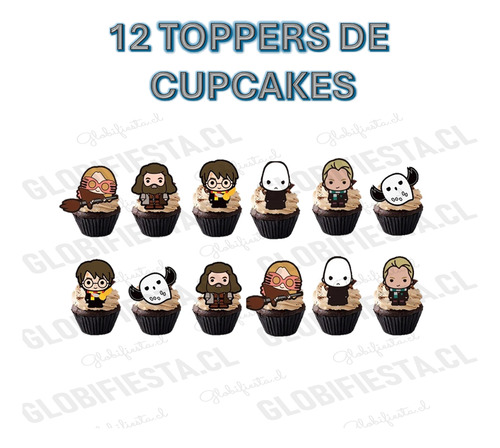 13 Toppers Torta Cupcakes Harry Potter Cotillon Cumpleaños