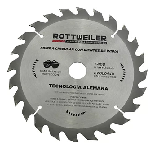 Sierra Circular De Widia 230 Mm X 48 Dientes Rottweiler