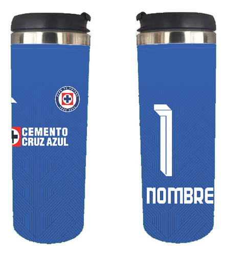 Termo De 500ml Equipos Cruzazul Persoalizado Nombre Y Numero