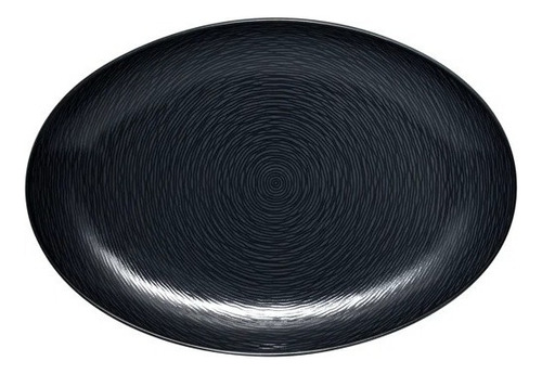 Platon Oval Swirl Negro 41 Cm Porcelana Noritake