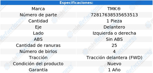Maza Del Izquierda O Derecha Swift 4 Cil 1.4l 12 Al 17 Tmk