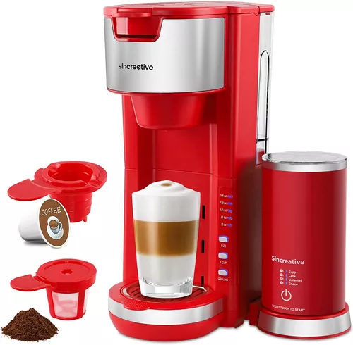  boly Cafetera 6 en 1 con espumador de leche, café de una sola  porción, té, café con leche y capuchino, compatible con cápsulas y café  molido, cafetera compacta : Hogar y Cocina