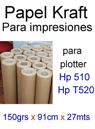 Kraft Misionero De 91cm X 27mts Para Imprimir