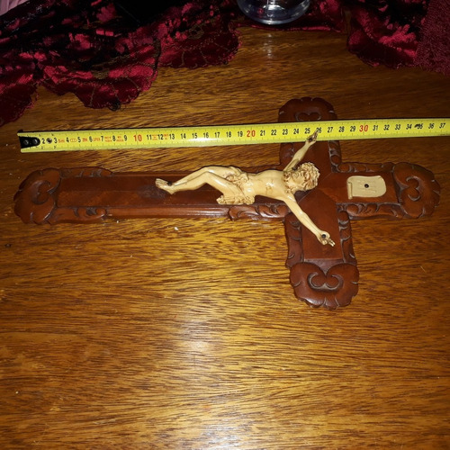 Imagen 2 de 7 de Cruz Antigua C/cristo Madera/bronce. Lote X 2