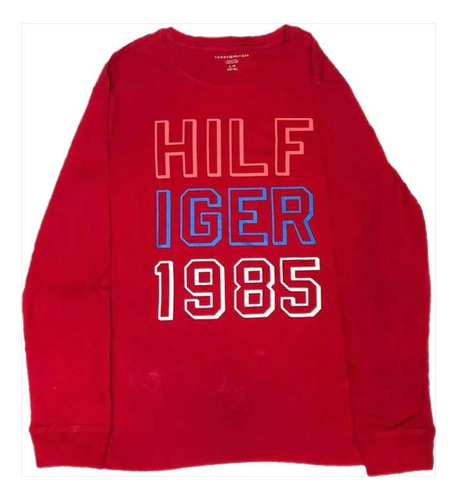 Camiseta Vermelha Manga Longa Tommy Hilfiger Infantil Menino