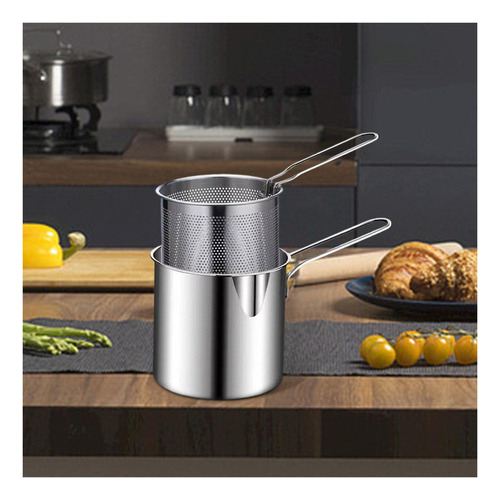 Olla Profunda Con Cesta Para Freír Muslos De Pollo/chuletas
