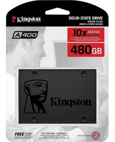Disco sólido interno Kingston SA400S37/480G SATA III 480GB negro