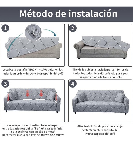 Funda Para Sofa Cama, Cubre Sofa 3 Plazas Elástica Protector