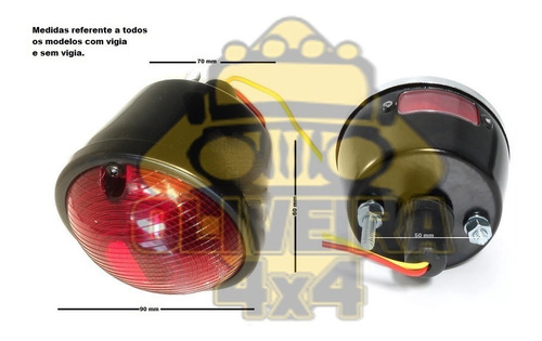 Imagem 2 de 4 de Lanterna Traseira Jeep Wilhys Par