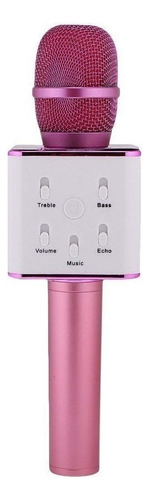 Microfono Karaoke Con Bluetooth Parlante Portatil + Estuche Color Fucsia