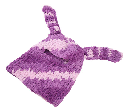 Gorro De Punto Con Forma De Oreja De Conejo, Color Morado, C