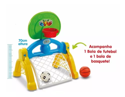 Jogo de Futebol Gol e Tabela de Basquete Infantil 2 em 1 BW126