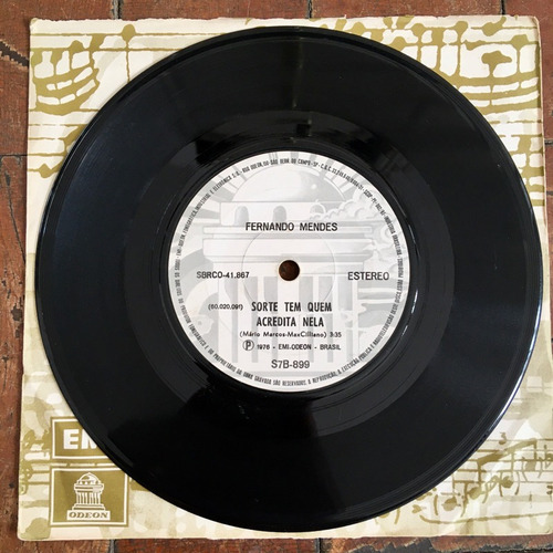 Compacto Fernando Mendes - Sorte Tem Quem Acredita - 1976