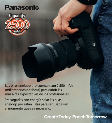 Pilas Aaa Recargable Panasonic Eneloop, 2 Pilas