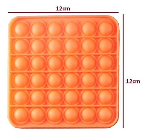 Imagem 3 de 3 de Pop It Fidget Toys Brinquedo Anti Stress Quadrado Laranja