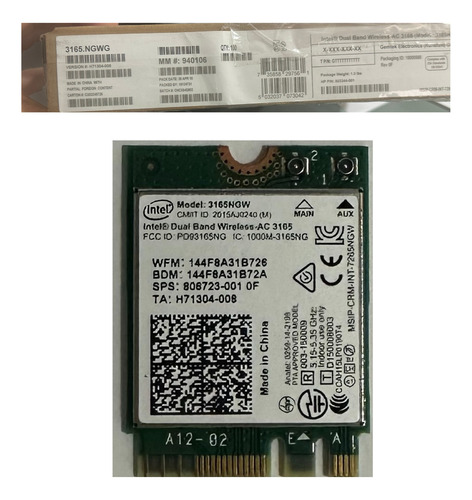 Lote De 82 Tarjetas Intel 3165ngw De Doble Banda Inalámbrica