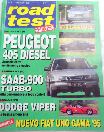 Road Test 51 Peugeot 405 Saab 900 Turbo, Dodge Viper R. Clio