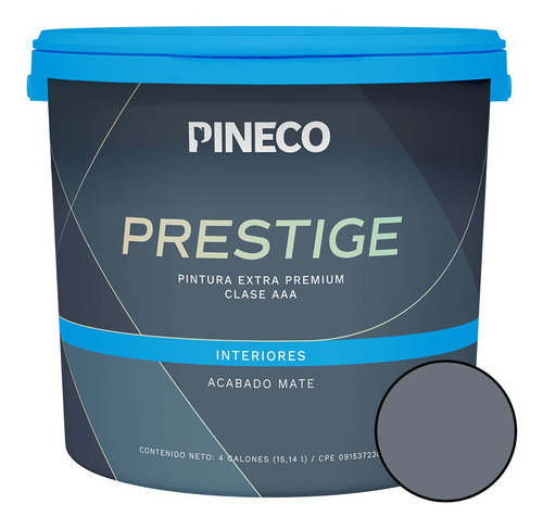 Pintura De Caucho Mate Prestige Clase A 1gl Gris Meta Pineco