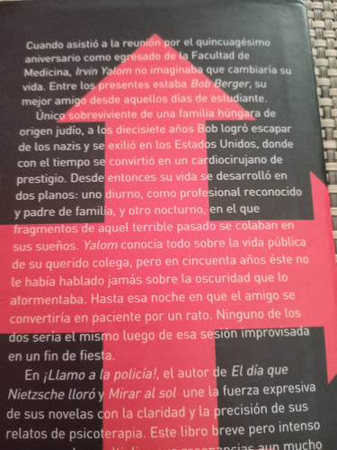 ¡llamo A La Policía! Irvin D. Yalom - Robert Berger (Usado)