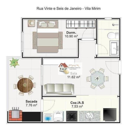 Imagem 9 de 9 de Grande Oportunidade Por R$ 186.000 - Mirim - Praia Grande/sp - Ap0551