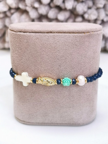 Pulsera Flor, Cruz Y Virgen (m: 25pm)