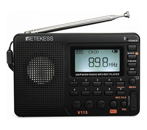 Radio Retekess V115 Digital Portable Am/fm/sw Mp3 Recargable