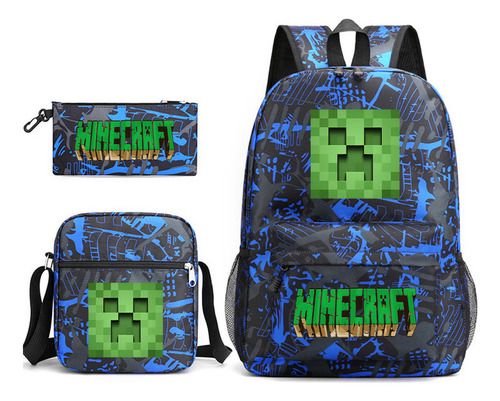 Bolsa De Libros Estampada Alrededor Del Juego De Minecraft