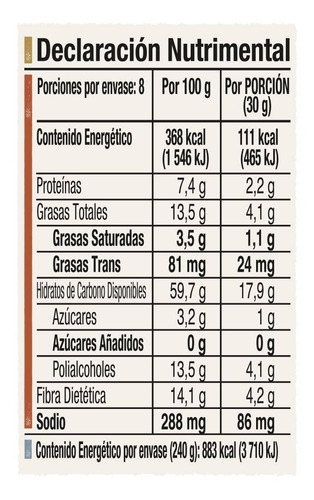 Imagen 4 de 4 de Galletas Avena Quaker Vainilla Sin Azucar 240 Gr