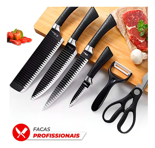 Juego de tijeras peladoras antiadherentes de acero inoxidable de 6 piezas