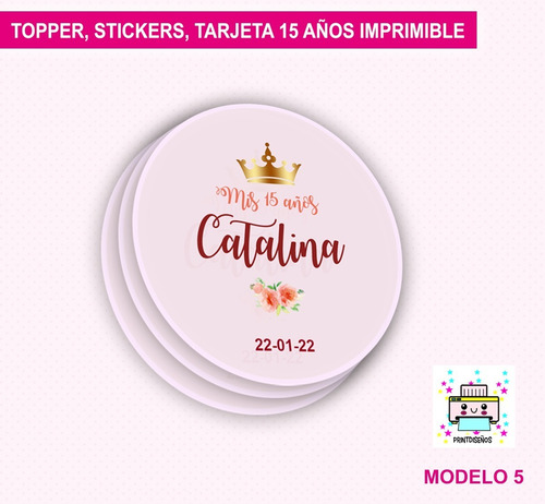 Invitación Cumple De 15 Con Foto Topper Personal Imprimir 1