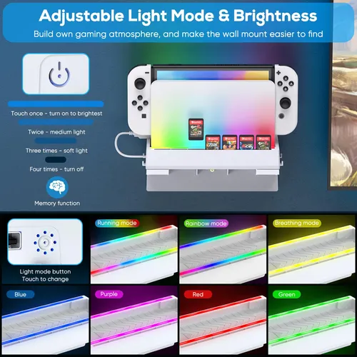 Kit De Montaje En Pared Para Nintendo Switch Y Oled Con Luce
