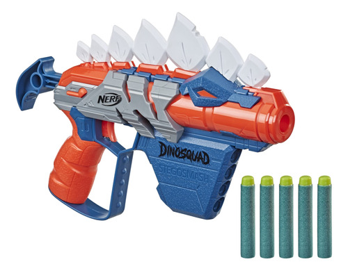 Nerf Dinosquad Stegosmash Dart Blaster, Almacenamiento De 4