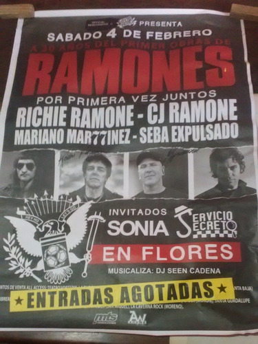 Poster Ramones Autografiado
