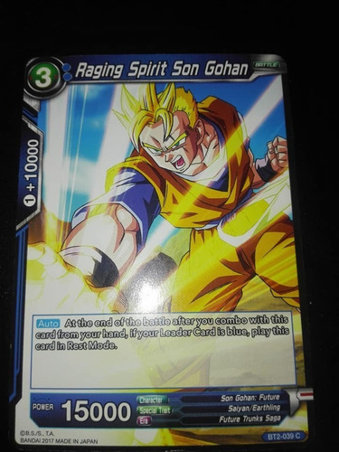 Raging Spirit Son Gohan Carta Dragon Ball