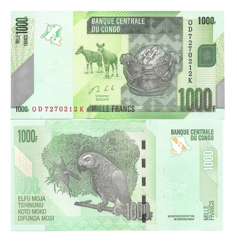 Congo Billete De 1.000 Francos Año 2013 P 101b - Sin Circ.