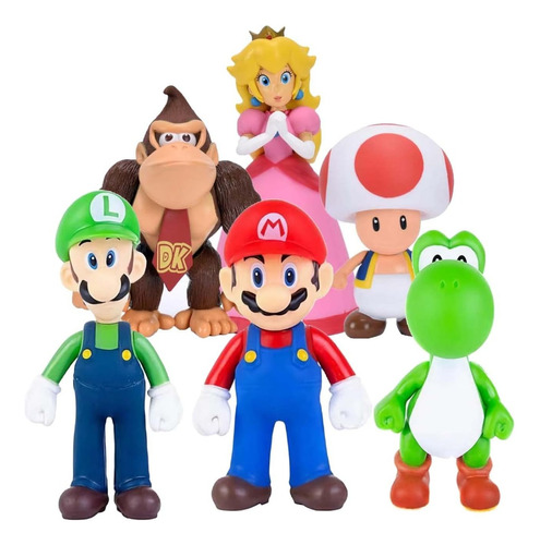 Set De Figuras Super Mario X 6 Original Nintendo