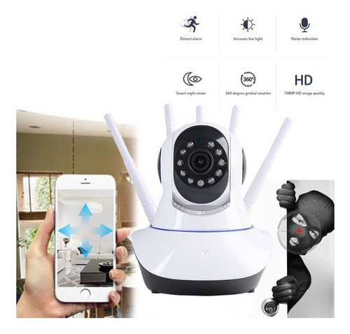 Camara Seguridad Ip Robotica Hd Wifi Inteligente 5 Antenas