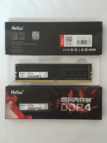 Imagem 1 de 7 de Memória Ddr4 16 Gb Netac , 1.2v, 3000 Mhz , Garantia, Nfe