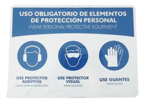 Imagen 1 de 2 de Aviso Letrero Elementos Protección Personal Bioseguridad