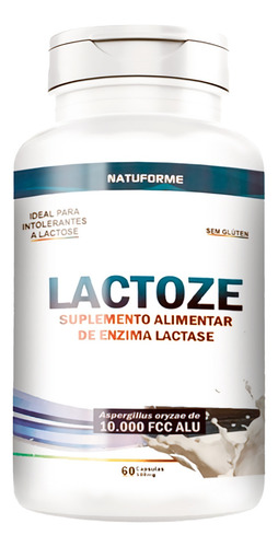 Lactase 10.000 Fcc Alu Intolerância À Lactose 60caps Sem Sabor