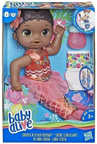 Baby Alive Mi Linda Sirena Hasbro Morenita Doll Muñeca