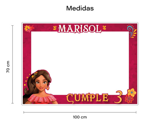Marco Personalizado Elena De Fotos Para Fiesta 1 X .70 M