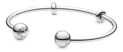 Brazalete Abierto Pandora Moments Color Plata Talla 19 cm