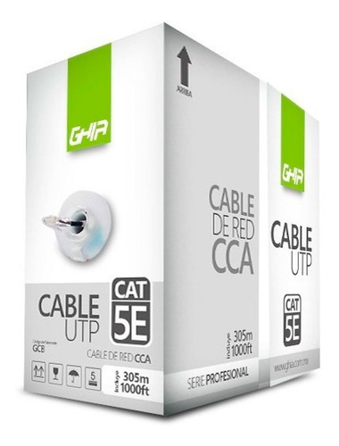 Cable Red Cat5e Bobina Utp Cca Gris 24awg 100m Gcb-044 Ghia