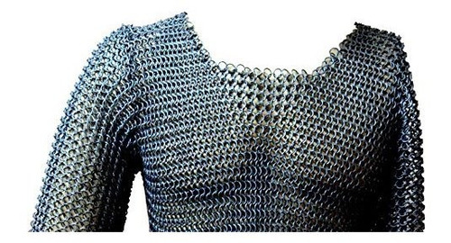 Arma Y Armadura - Butted Chainmail Camisa Negro Acero Al Car