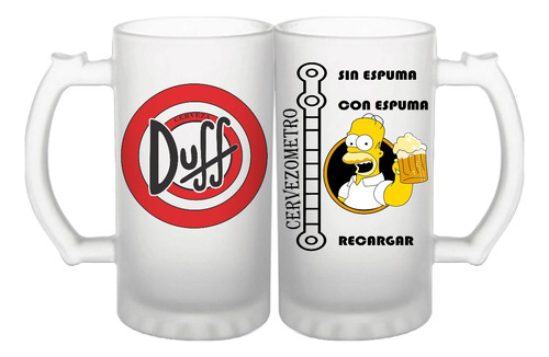 Tarro Cervecero De Los Simpsons Satinado Varios Modelos 1pz