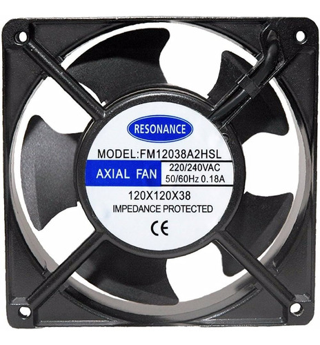 Ventilador Metálico Axial 220vac 0.14a 12x12x3.8cm - Tidar 