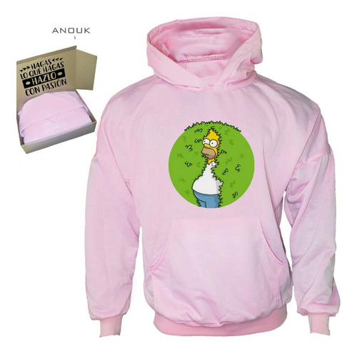 Buzo Hoodie Personalizado Saco Homero Simpson Arbusto Unisex